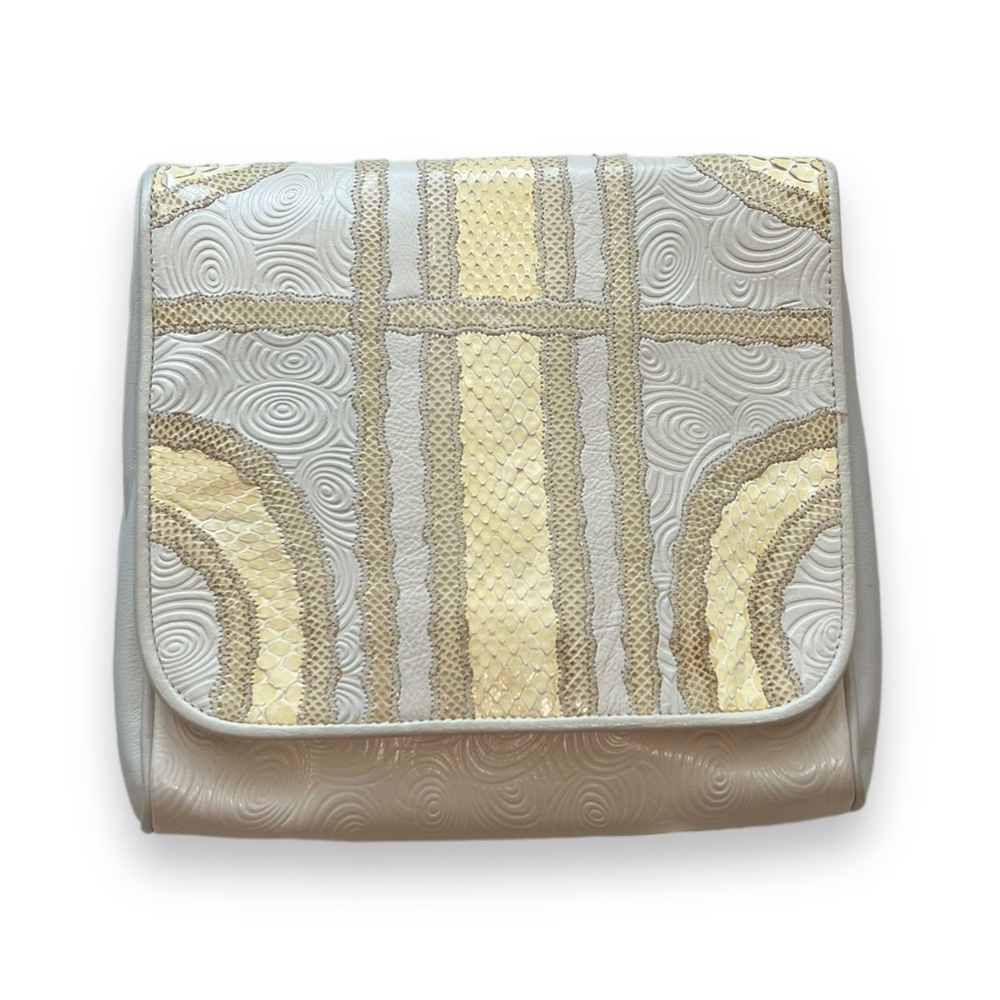 Carlos Falchi Snakeskin Patchwork Clutch/Purse